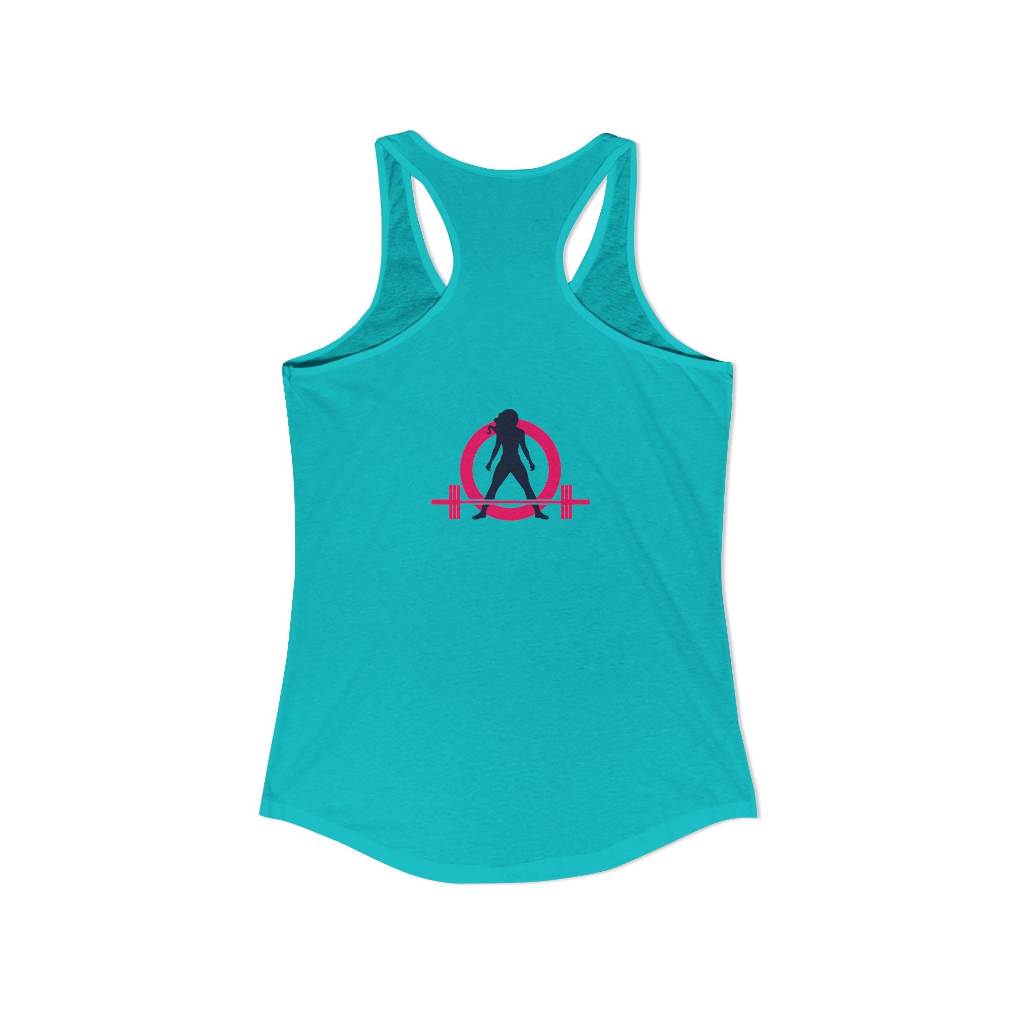 Strong Not Skinny - Color Distressed Logo - Women's Ideal Racerback Tank - Front & Back Print