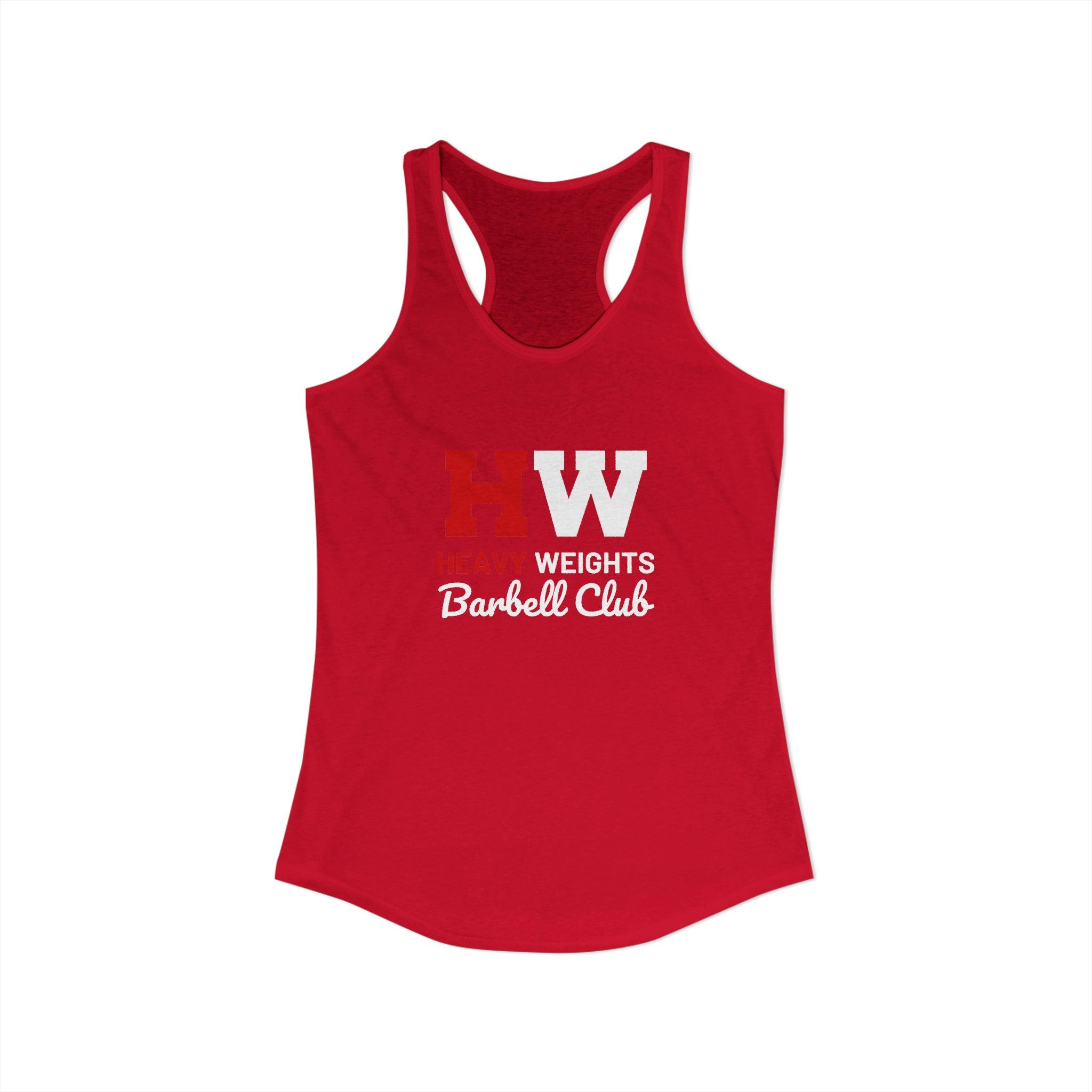 Heavy Weights Barbell Club - Women's Ideal Racerback Tank - Classic Logo - Plain Back
