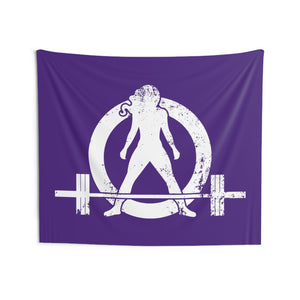 Indoor Wall Tapestries - Purple - White Distressed Logo