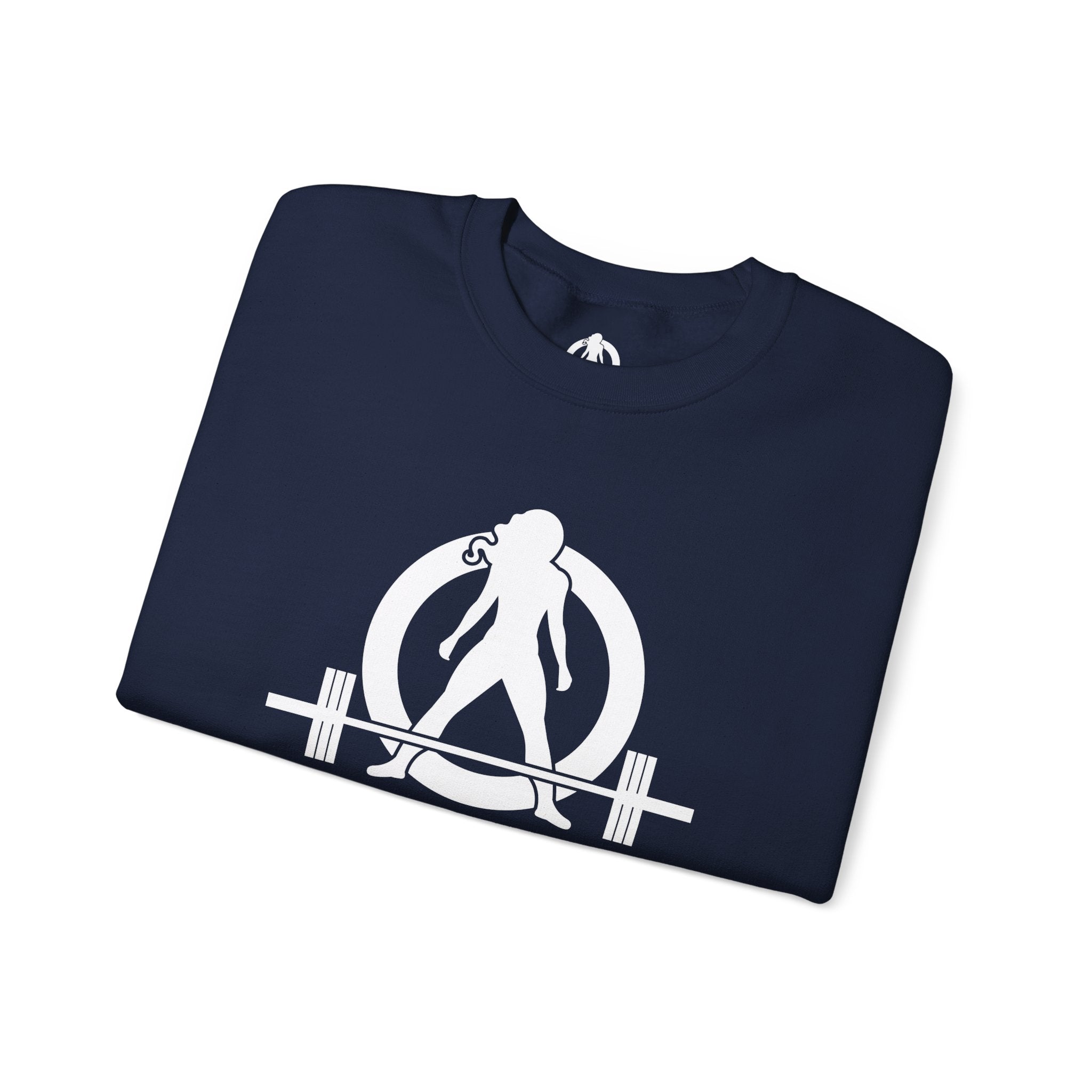 Workout To Burn Off The Crazy - Unisex Heavy Blend™ Crewneck Sweatshirt - Front White Logo - Front & Back Print