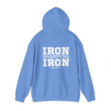 Iron Sharpens Iron - Unisex Heavy Blend Hooded Sweatshirt - White Print on Front & Back