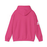 Lift Like.A Girl - Unisex Heavy Blend Hooded Sweatshirt - White Logo on Front & Right Sleeve