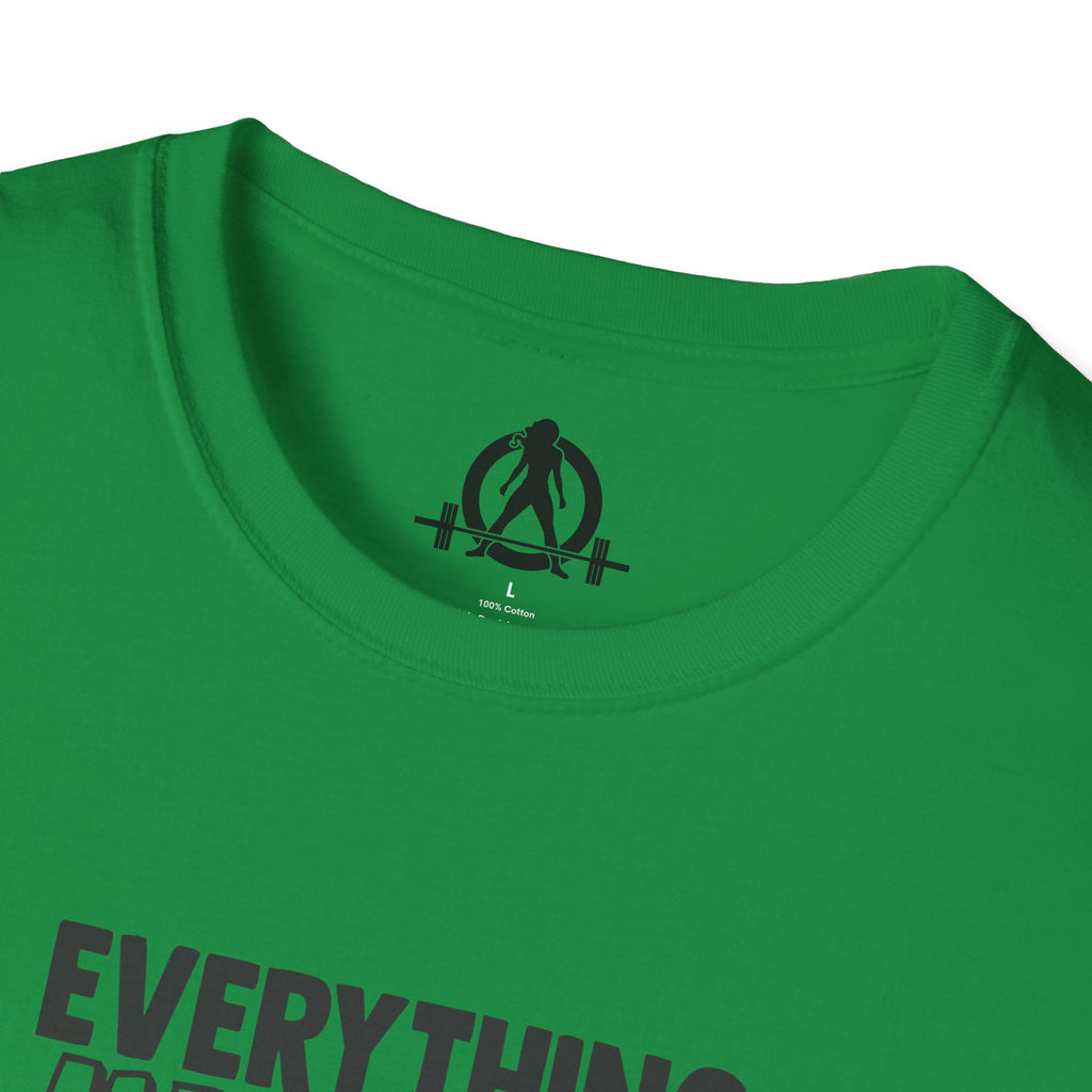 Everything Hurts & I'm Hungry - Unisex Softstyle T-Shirt - Black Print on Front Plain Back