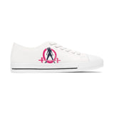 Women's Low Top Sneakers - Classic Color Distressed Logo