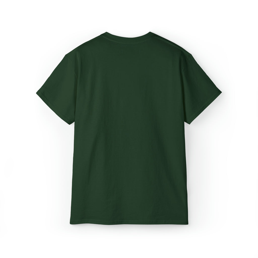 Unisex Ultra Cotton Tee - Distressed White Logo - Plain Back