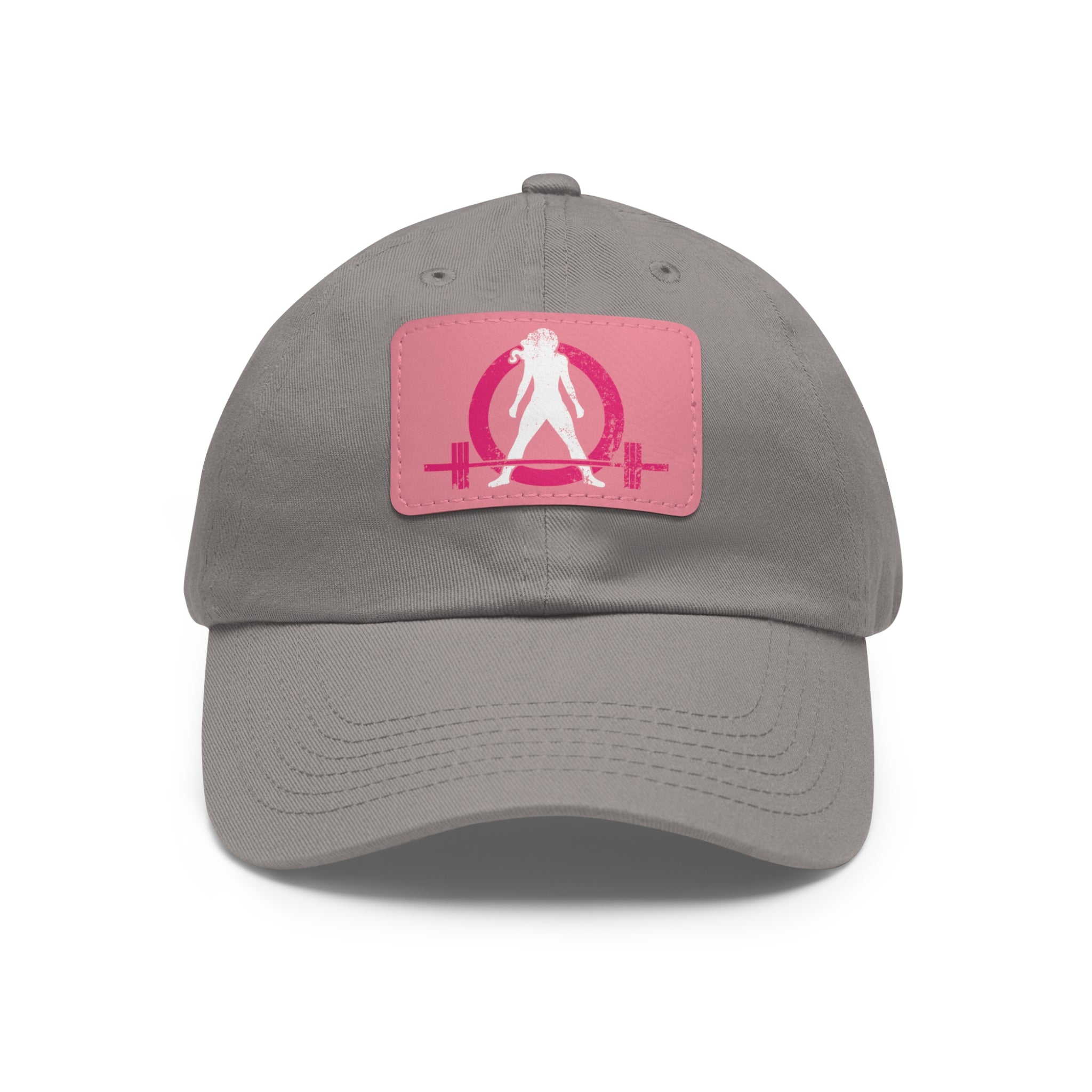 Distressed - Dad Hat with Leather Patch (Rectangle) - Color Font