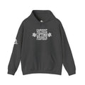 Cardio = Lift Weights Faster - Unisex Heavy Blend Hooded Sweatshirt - White Logo on Front