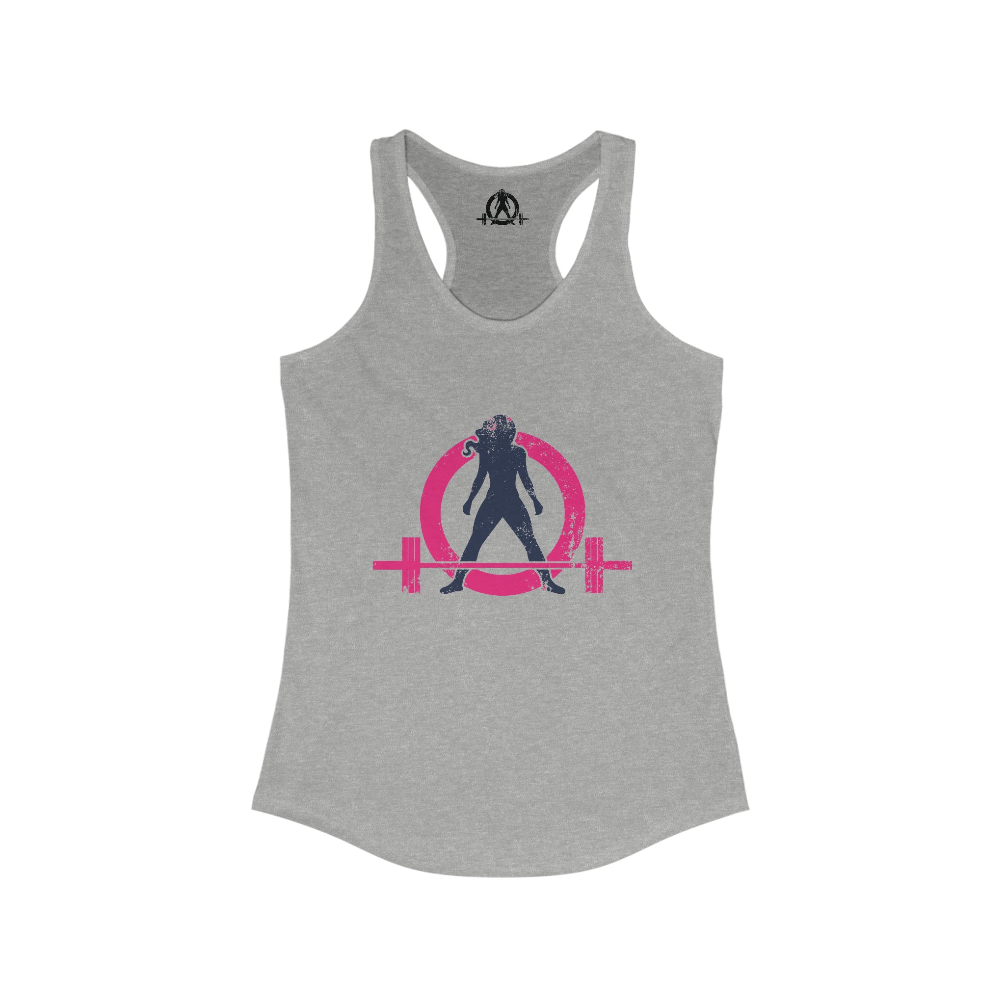 Distressed - Simple - Women's Ideal Racerback Tank - Color Inverted Logo Front