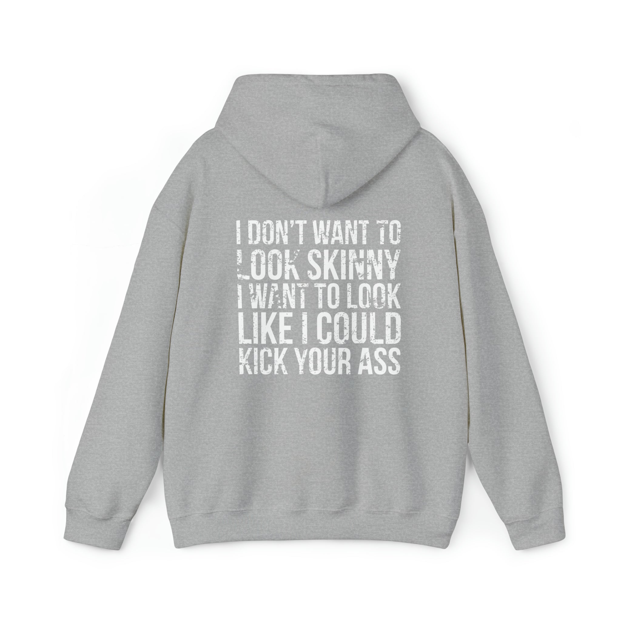 Kick Your Ass - Distressed White Logo  - Unisex Heavy Blend Hooded Sweatshirt (BEST SELLER)
