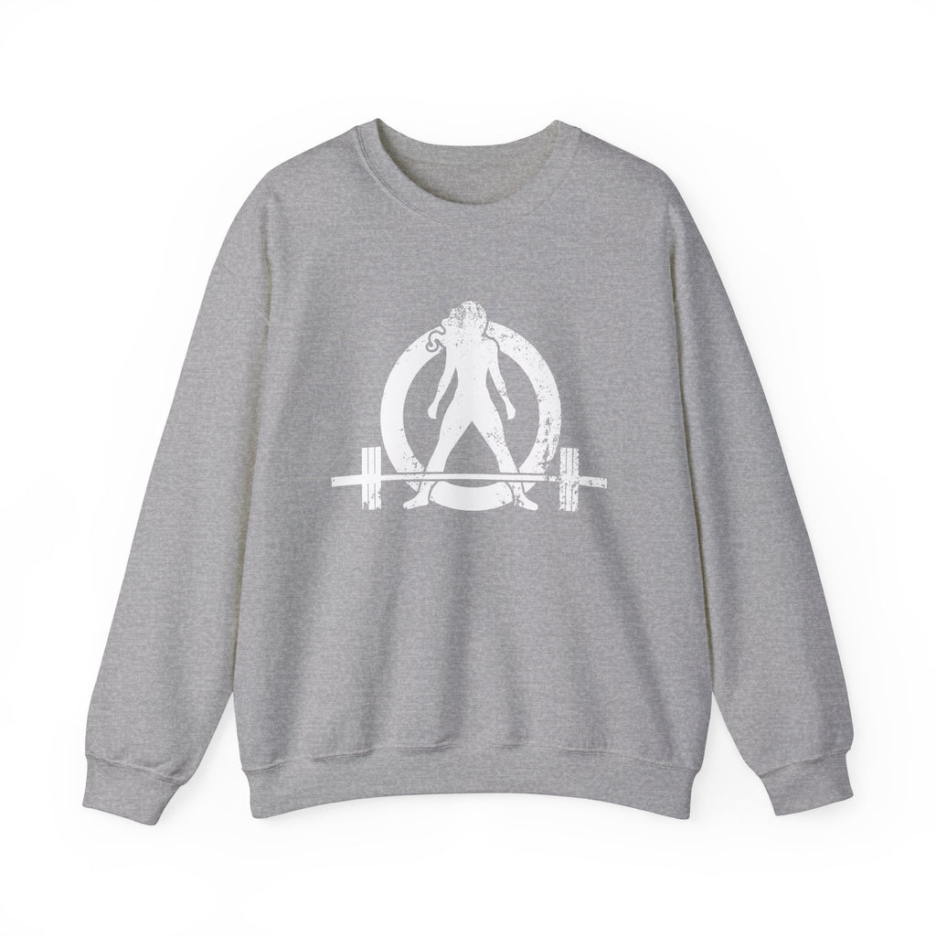Distressed Logo - Unisex Heavy Blend™ Crewneck Sweatshirt - White Logo
