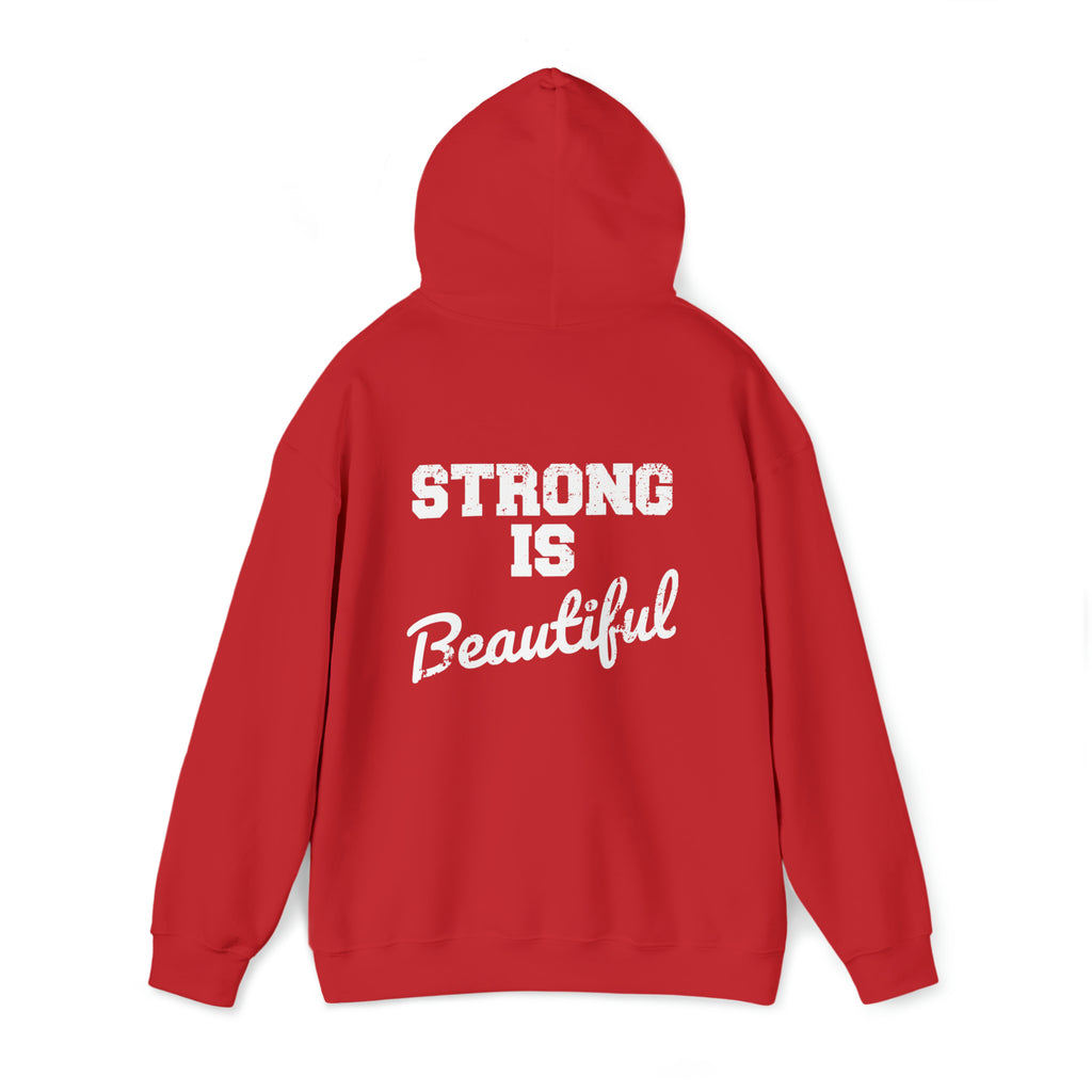 Strong Is Beautiful - Unisex Heavy Blend Hooded Sweatshirt - Distressed White Logo -  (BEST SELLER)