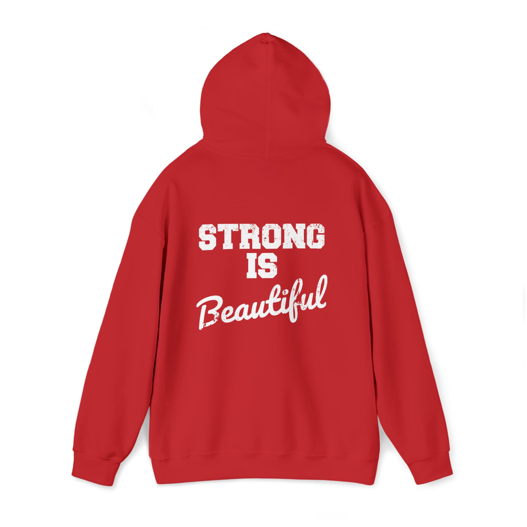 Strong Is Beautiful - Unisex Heavy Blend Hooded Sweatshirt - Distressed White Logo -  (BEST SELLER)