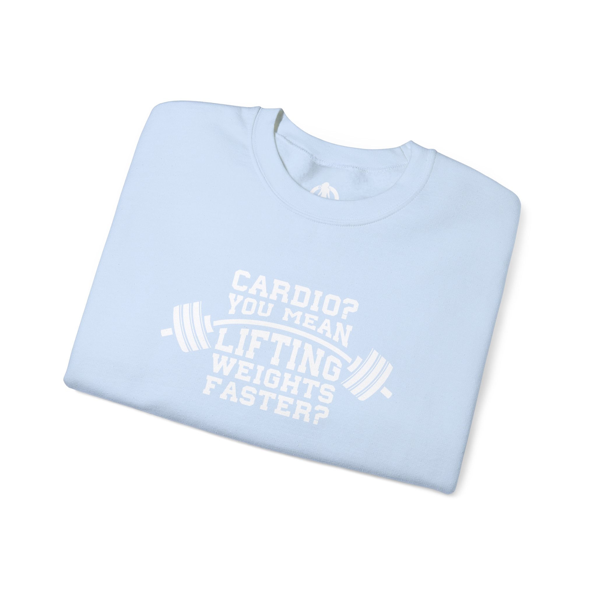 Cardio = Lift Weights Faster - Unisex Heavy Blend™ Crewneck Sweatshirt - Front  Logo