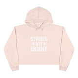 Strong Not Skinny - Crop Hoodie - Classic White Logo - Plain Back