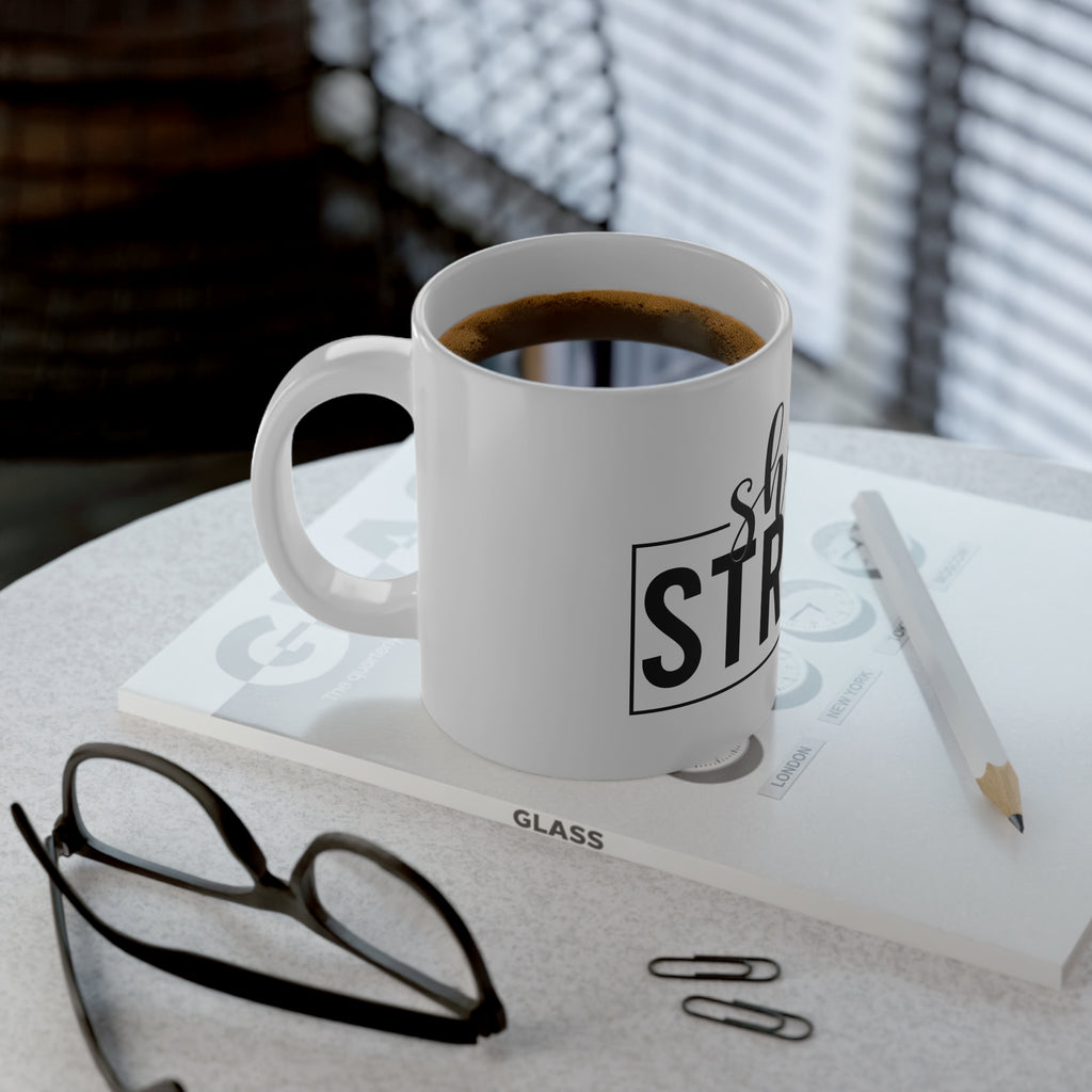 She is STRONG - Jumbo Mug, 20oz - Black Logo