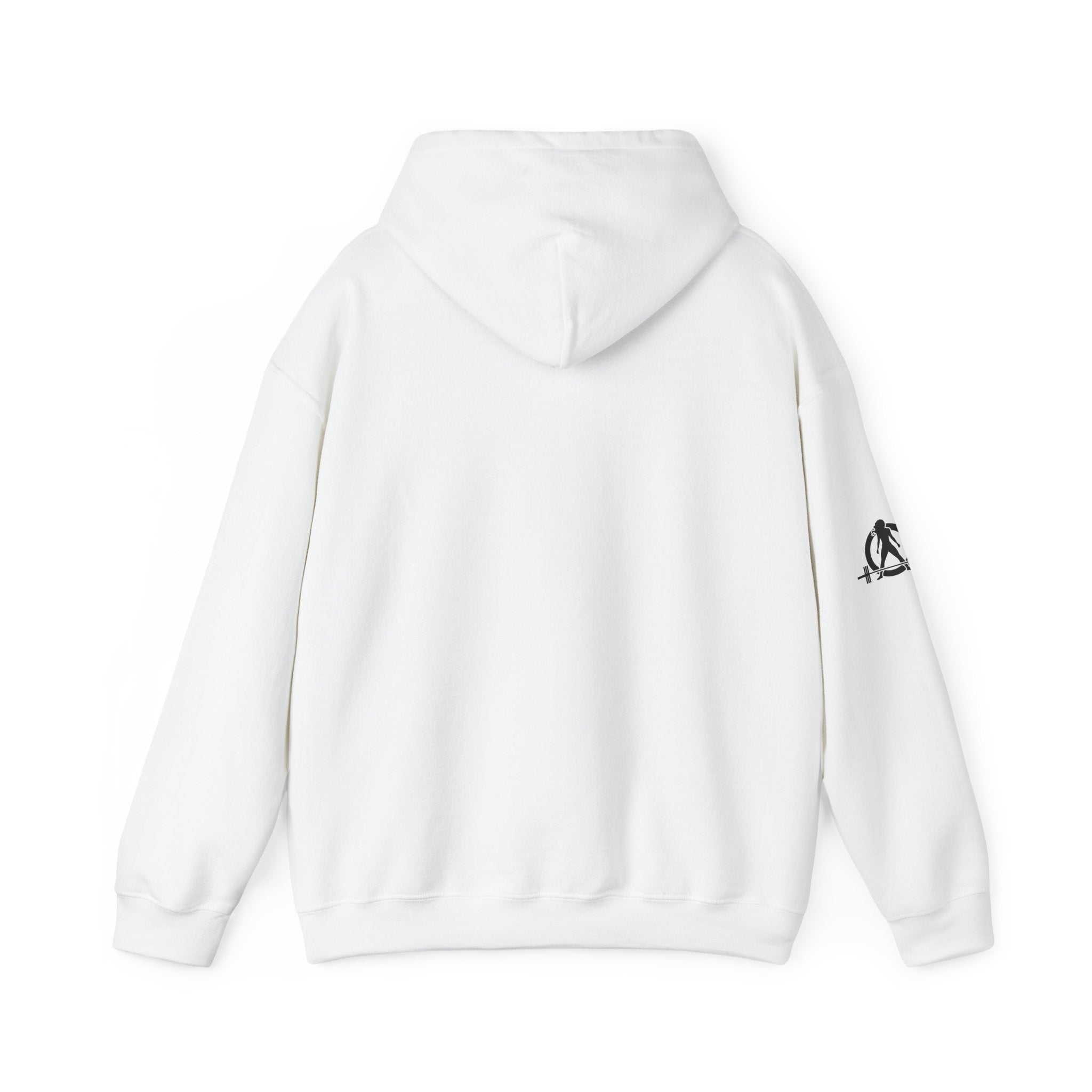 Lift Weights & Hang Out With My Dog  - Dark Logo  - Unisex Heavy Blend Hooded Sweatshirt - Front & Arm Logo Black