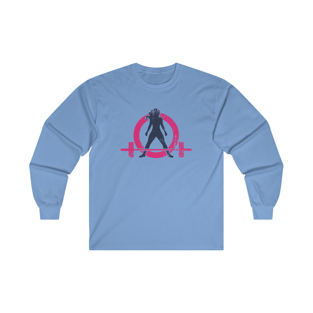 Distressed - Ultra Cotton Long Sleeve Tee - Inverted Color Logo