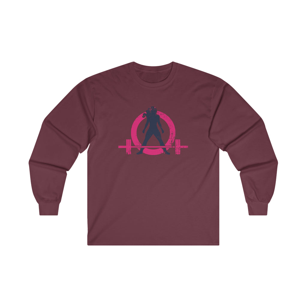 Distressed - Ultra Cotton Long Sleeve Tee - Inverted Color Logo