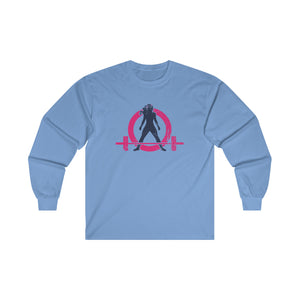 Distressed - Ultra Cotton Long Sleeve Tee - Inverted Color Logo