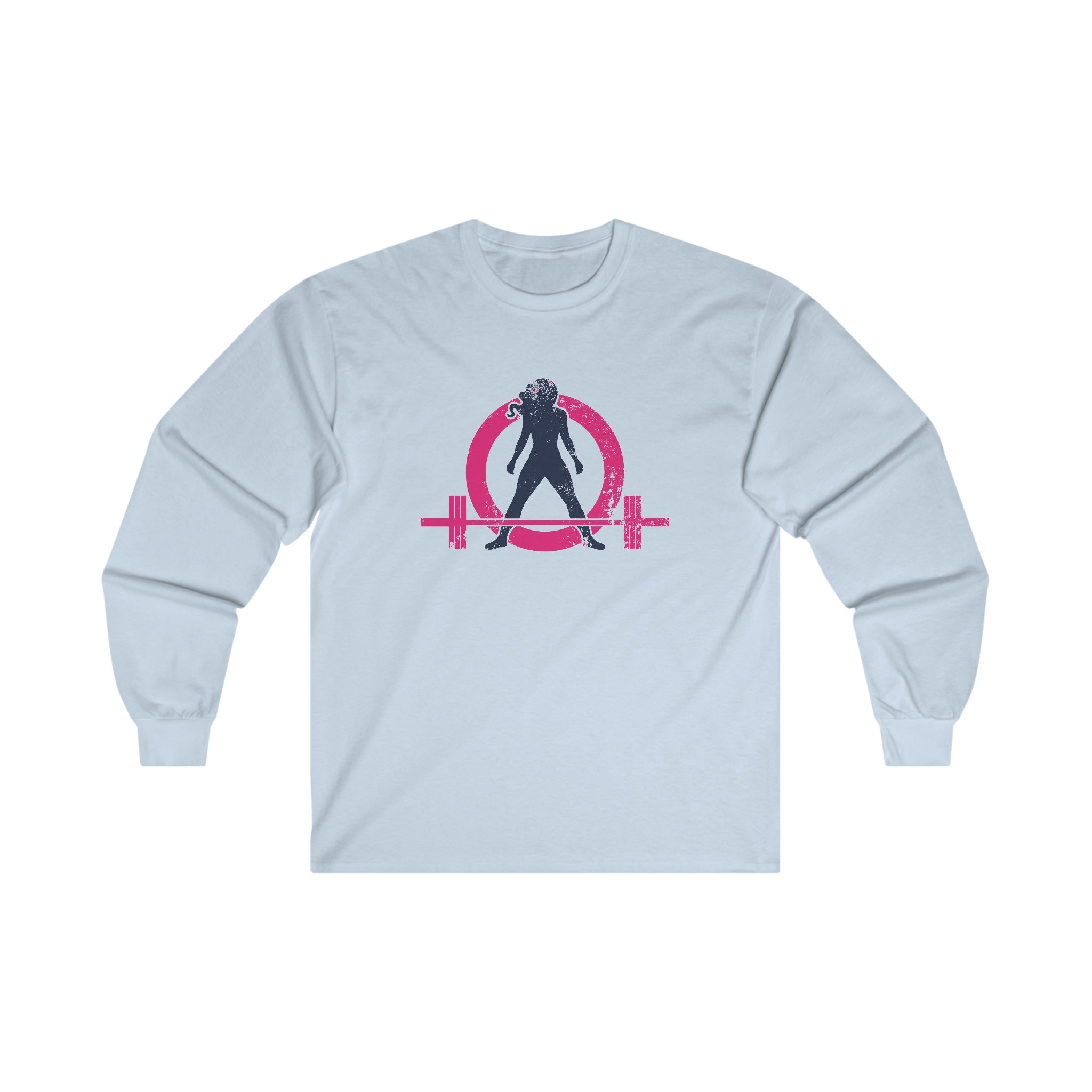 Distressed - Ultra Cotton Long Sleeve Tee - Inverted Color Logo