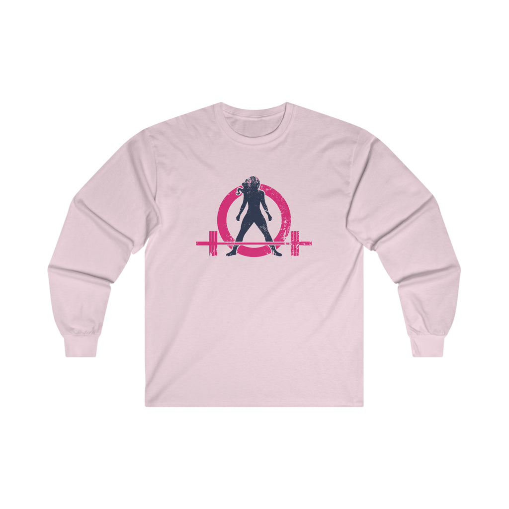 Distressed - Ultra Cotton Long Sleeve Tee - Inverted Color Logo