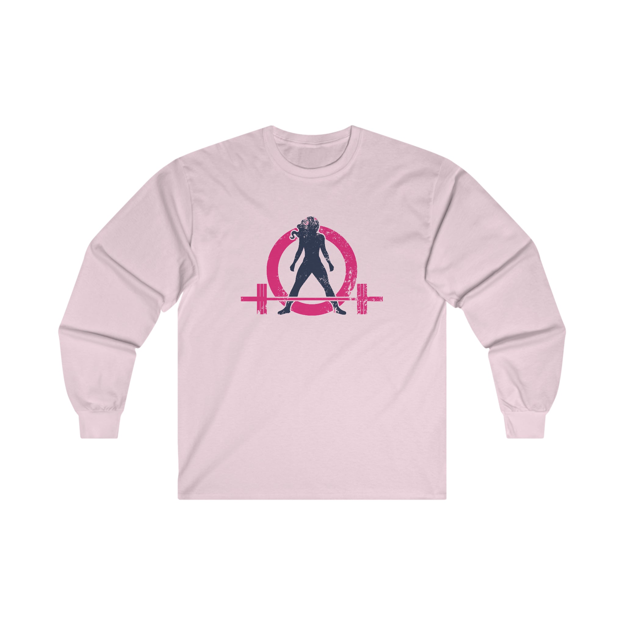 Distressed - Ultra Cotton Long Sleeve Tee - Inverted Color Logo