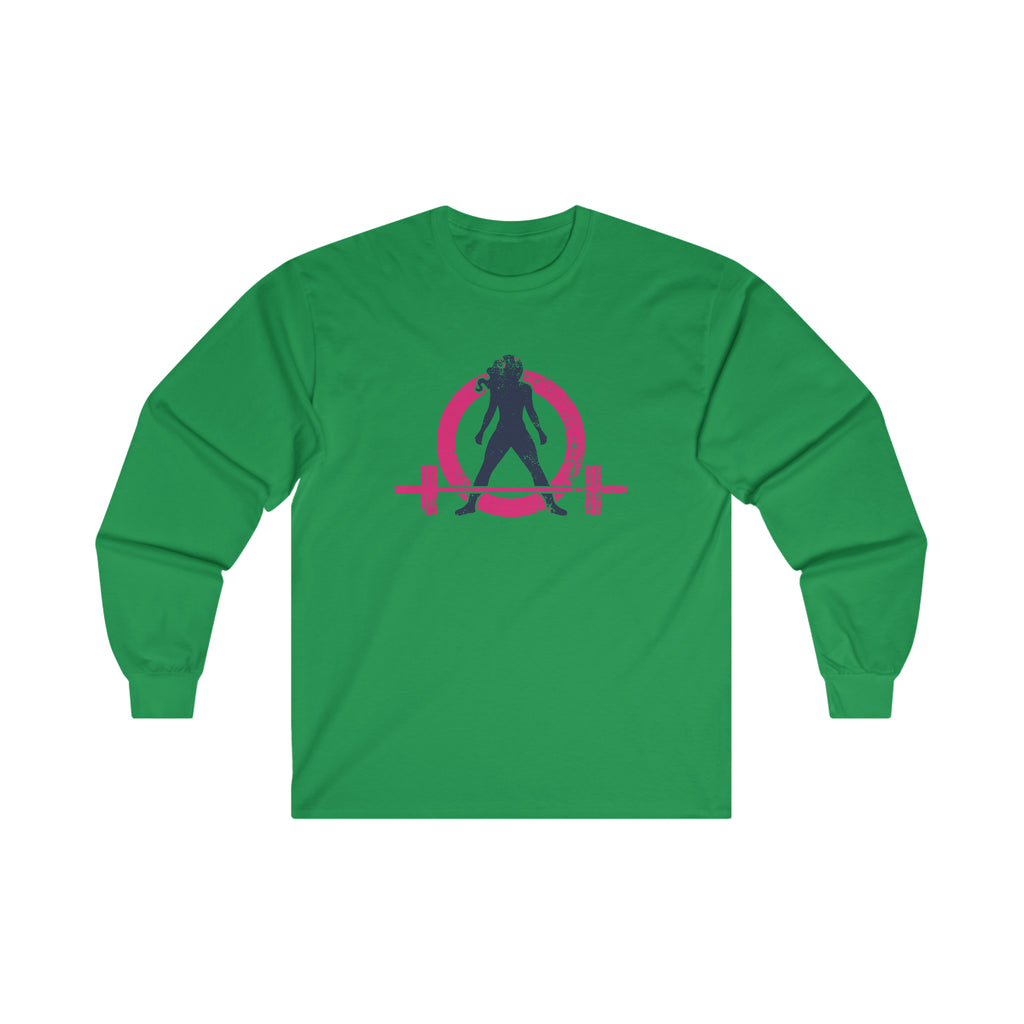 Distressed - Ultra Cotton Long Sleeve Tee - Inverted Color Logo