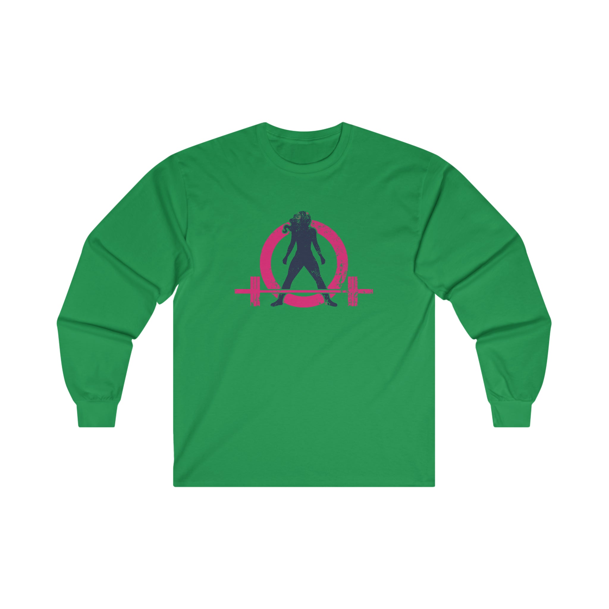 Distressed - Ultra Cotton Long Sleeve Tee - Inverted Color Logo