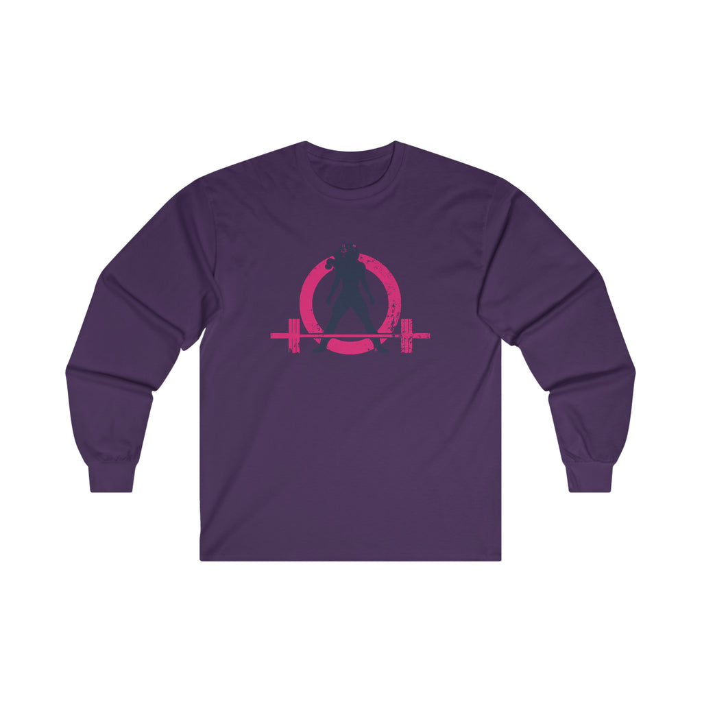 Distressed - Ultra Cotton Long Sleeve Tee - Inverted Color Logo