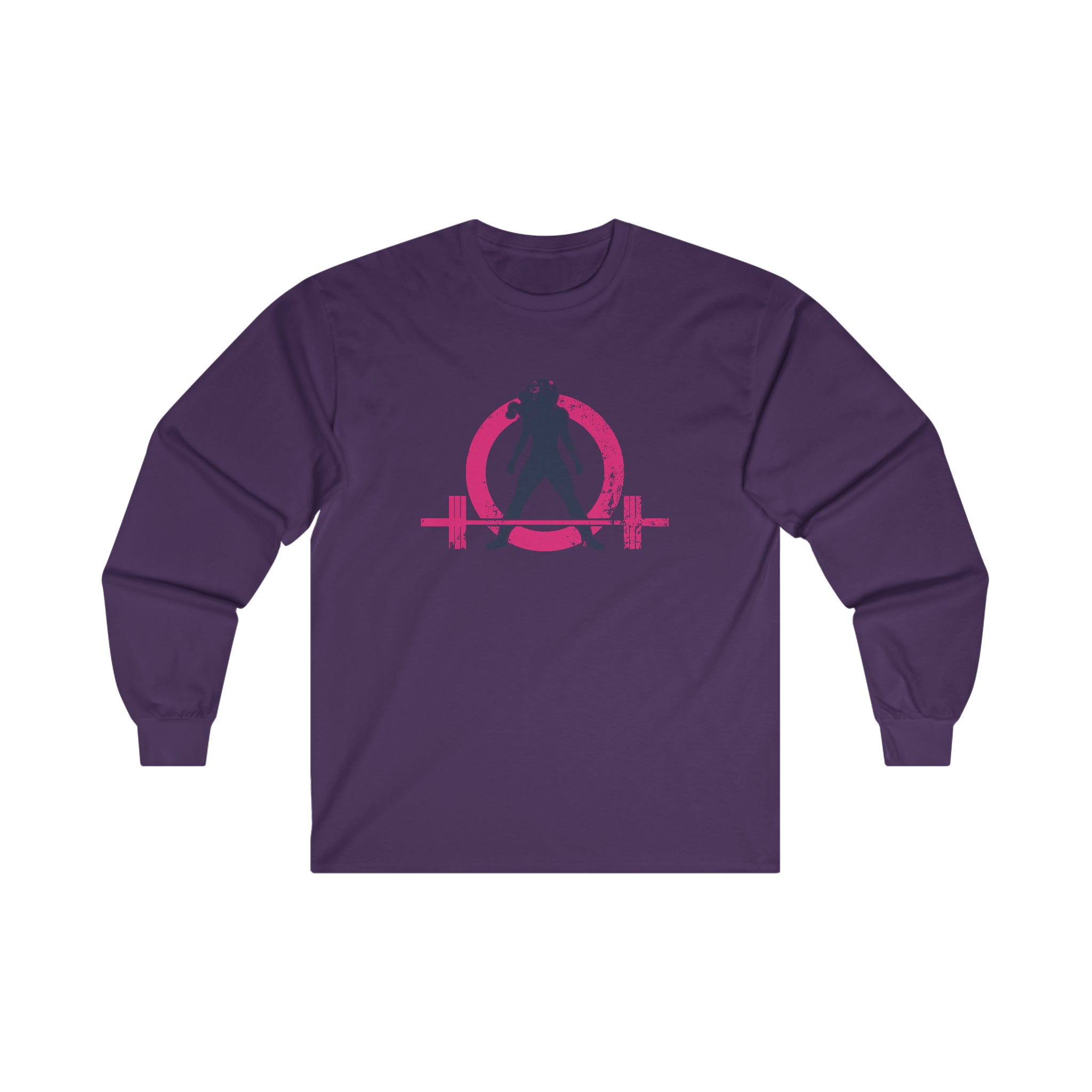 Distressed - Ultra Cotton Long Sleeve Tee - Inverted Color Logo