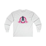 Distressed - Ultra Cotton Long Sleeve Tee - Inverted Color Logo