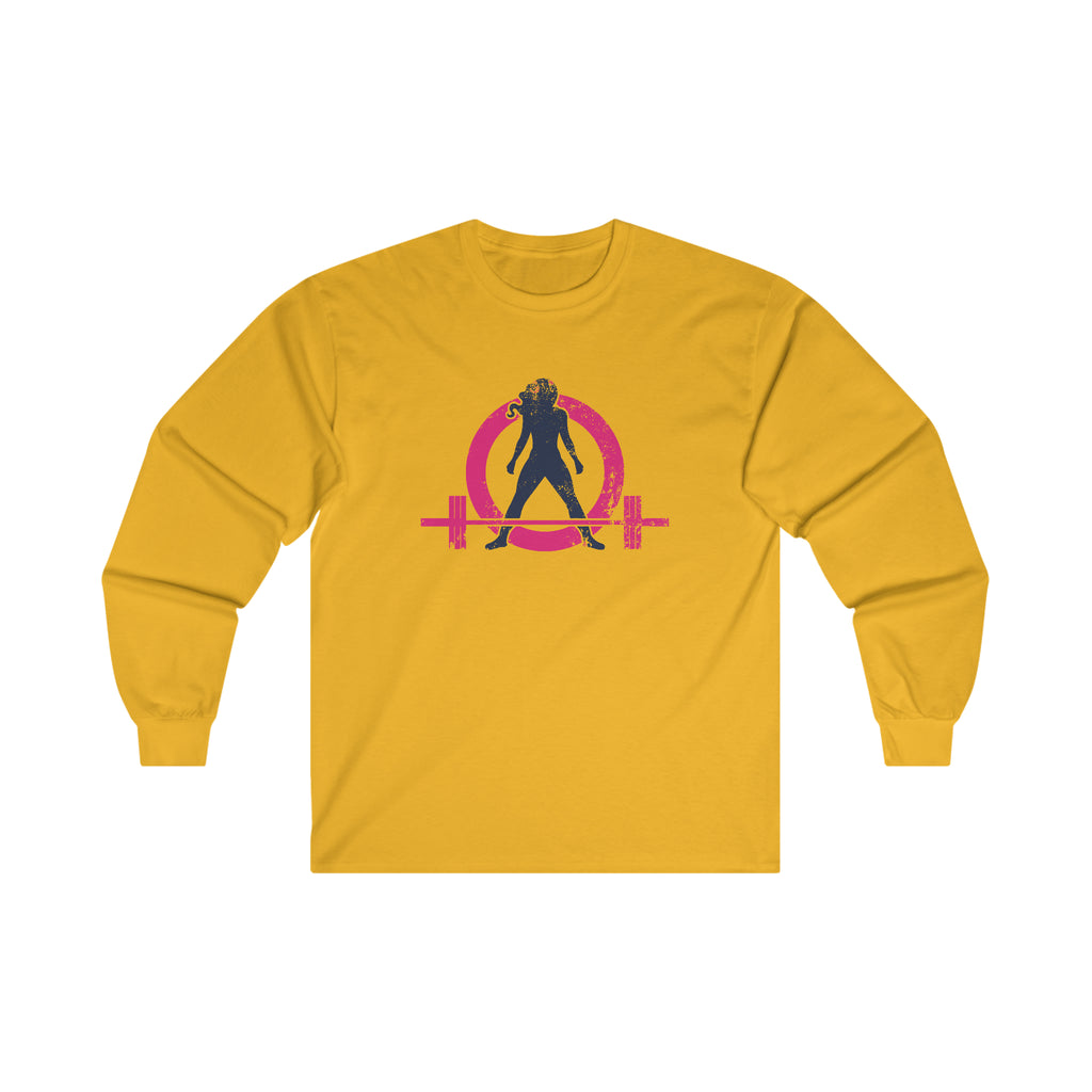 Distressed - Ultra Cotton Long Sleeve Tee - Inverted Color Logo