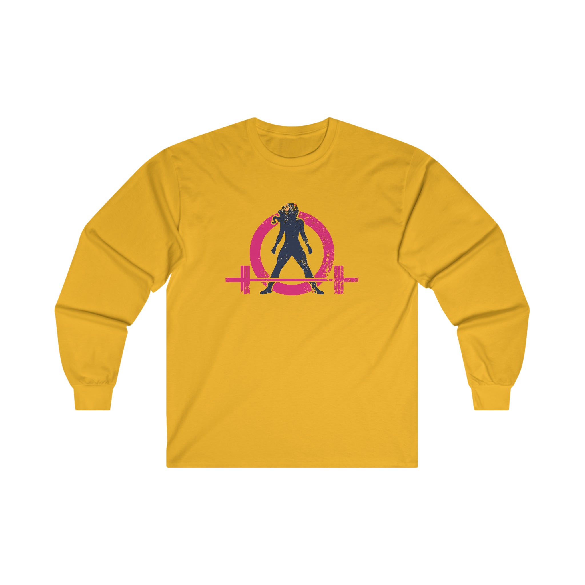 Distressed - Ultra Cotton Long Sleeve Tee - Inverted Color Logo