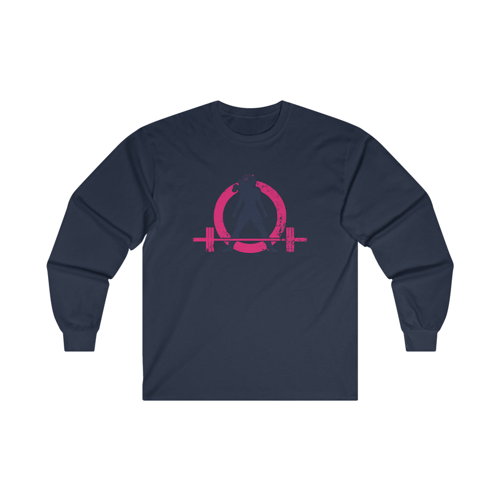 Distressed - Ultra Cotton Long Sleeve Tee - Inverted Color Logo