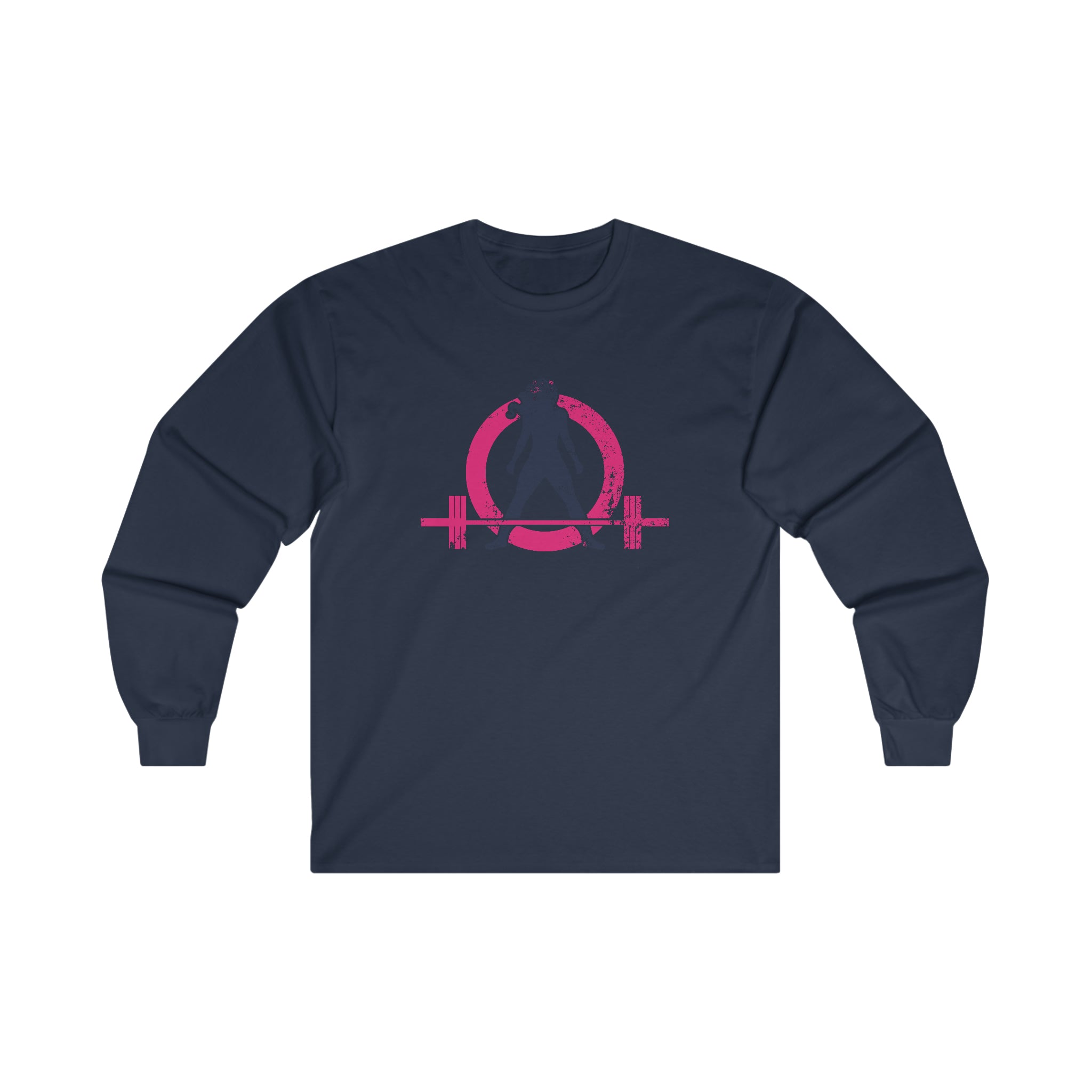 Distressed - Ultra Cotton Long Sleeve Tee - Inverted Color Logo