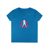 Ladies' V-Neck T-Shirt - Classic Light Logo