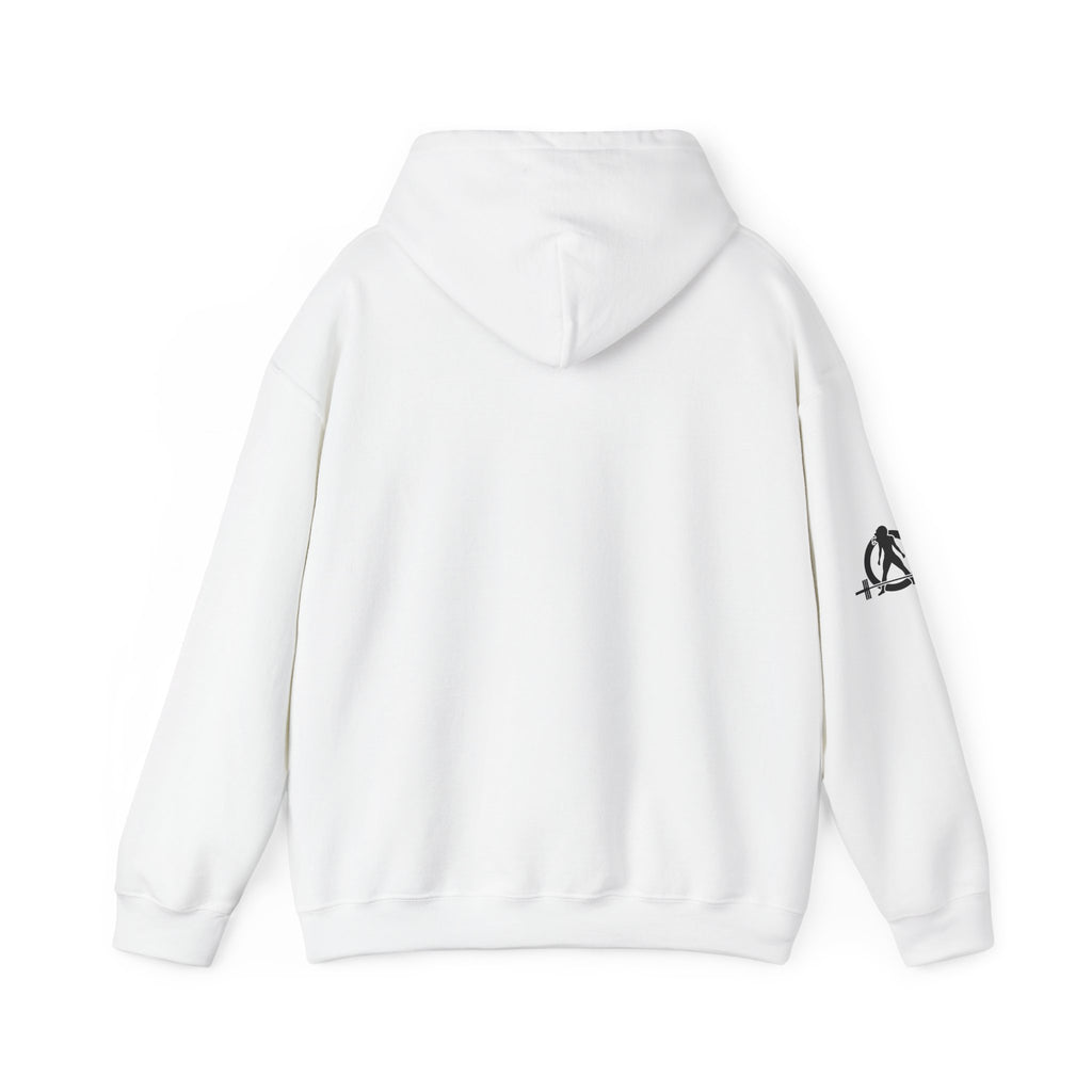 Lift Heavy Run Fast – Unisex Heavy Blend™ Hooded Sweatshirt (Front Black Logo) 🏋️‍♂️🏃‍♀️🖤