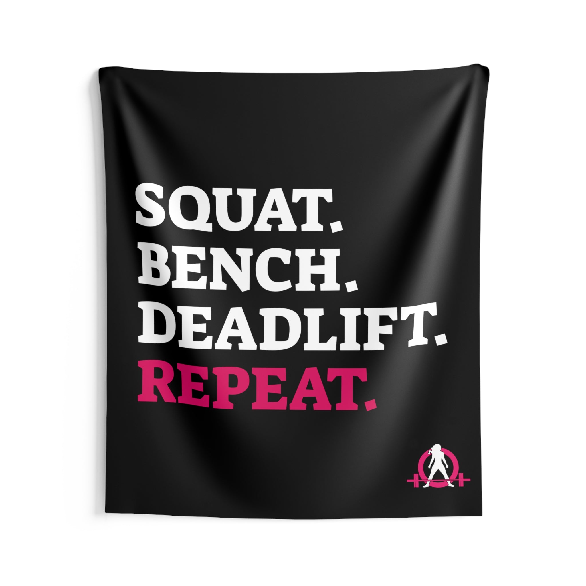 Squat Bench Deadlift Repeat - Indoor Wall Tapestries - Black