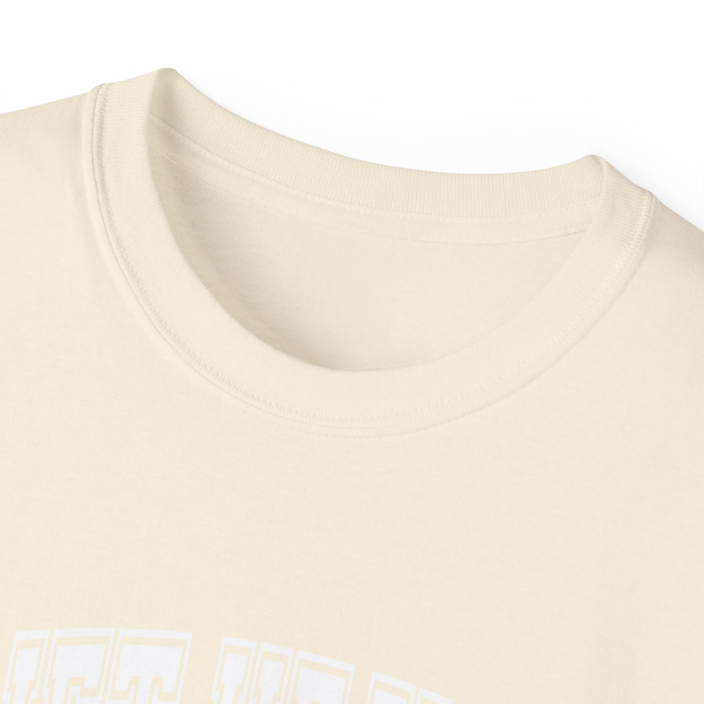 Lift Heavy Shit - Unisex Ultra Cotton Tee - Front White Logo - Plain Back