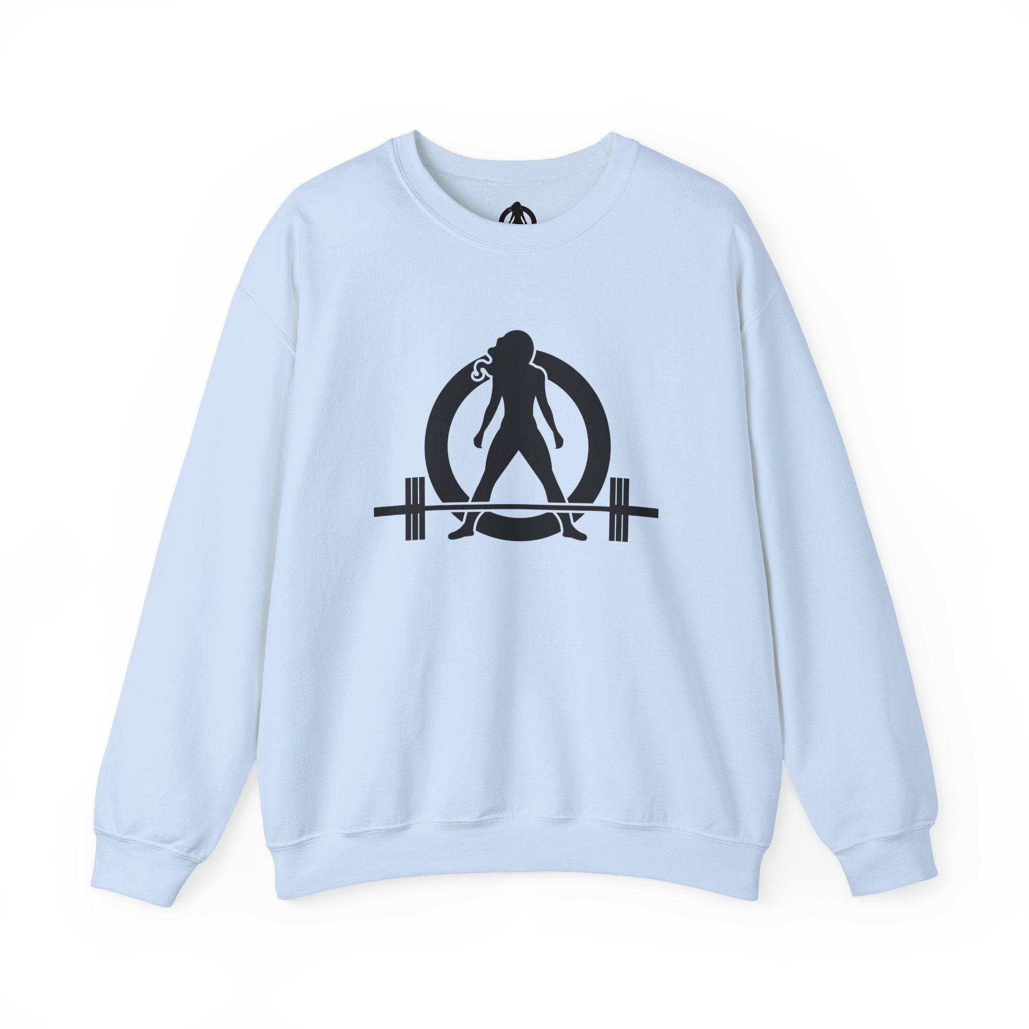 Lift Heavy Run Fast - Unisex Heavy Blend™ Crewneck Sweatshirt - Black Logo Front & Back