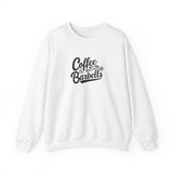 Coffee & Barbells - Unisex Heavy Blend™ Crewneck Sweatshirt - Black Logo on Front