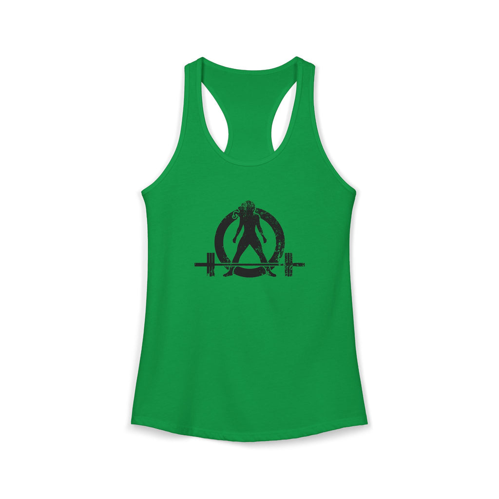 I Workout To Burn Off The Crazy - Women's Ideal Racerback Tank - Black Font - Print on Front & Back
