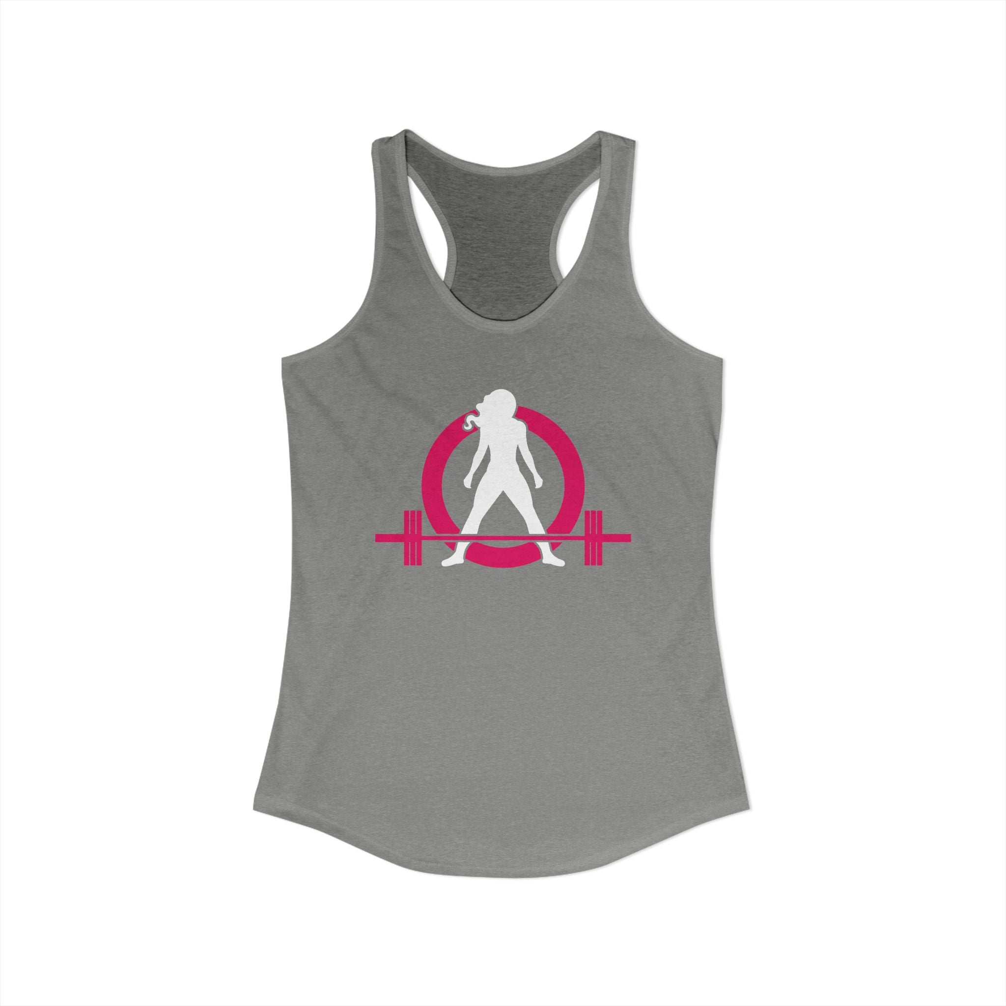 Classic Logo Racer Back Tank Top (BEST SELLER) - Women's Ideal Racerback Tank - Classic Light Logo - Plain Back