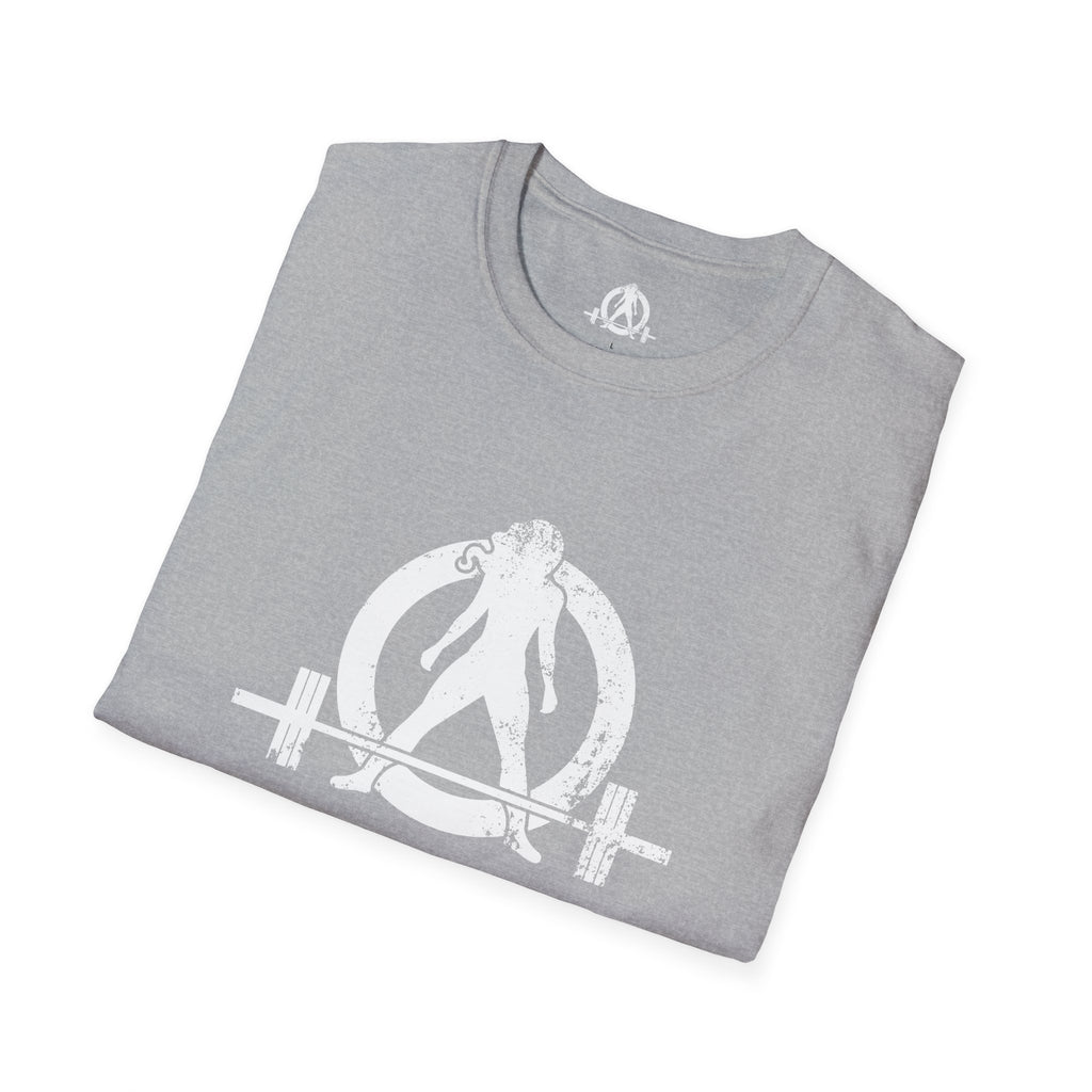 WWLW White Distressed Unisex Softstyle T-Shirt - White Distressed Logo - Plain Back
