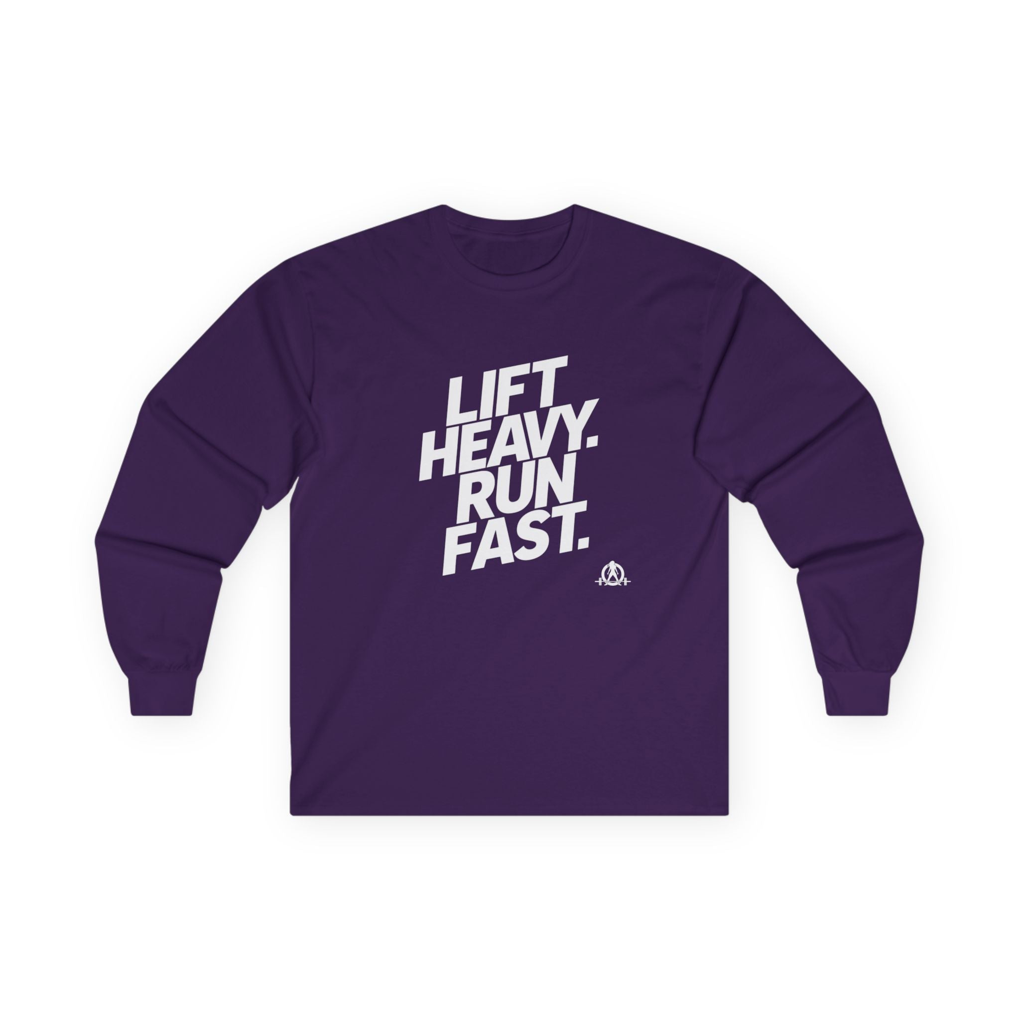 Lift Heavy Run Fast - Ultra Cotton Long Sleeve Tee - White Logo Front