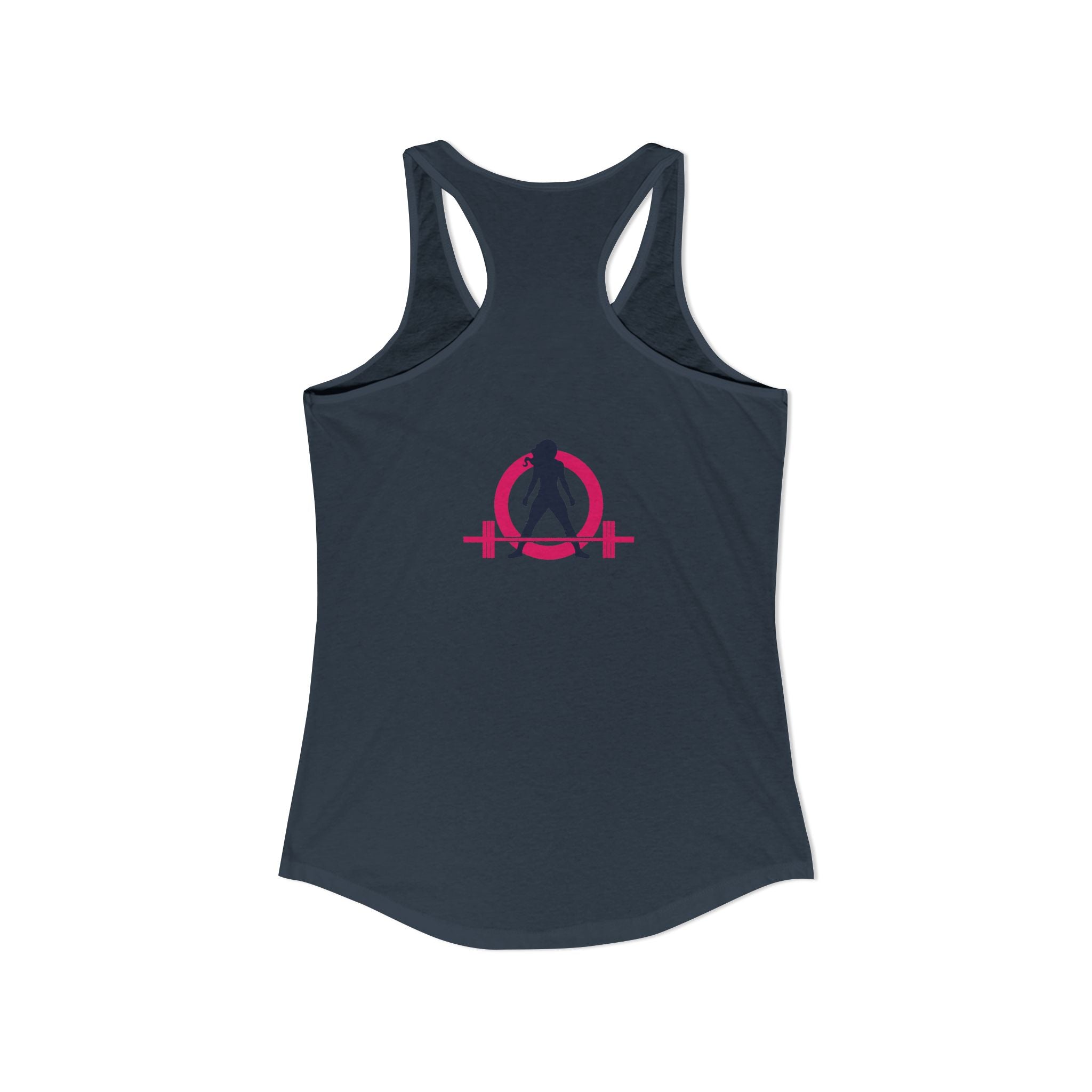 Strong Not Skinny - Color Distressed Logo - Women's Ideal Racerback Tank - Front & Back Print
