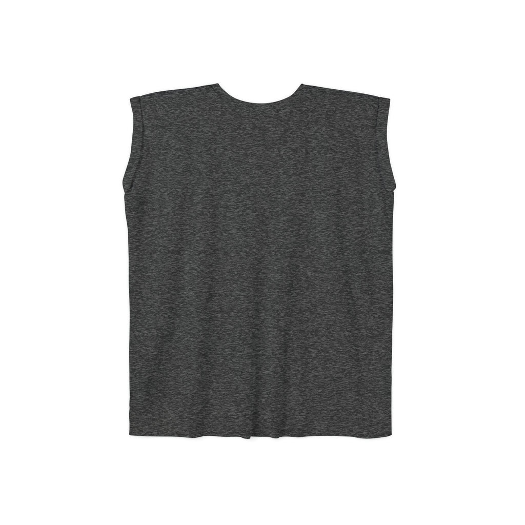 Women’s Flowy Rolled Cuffs Muscle Tee - Light Distressed Logo