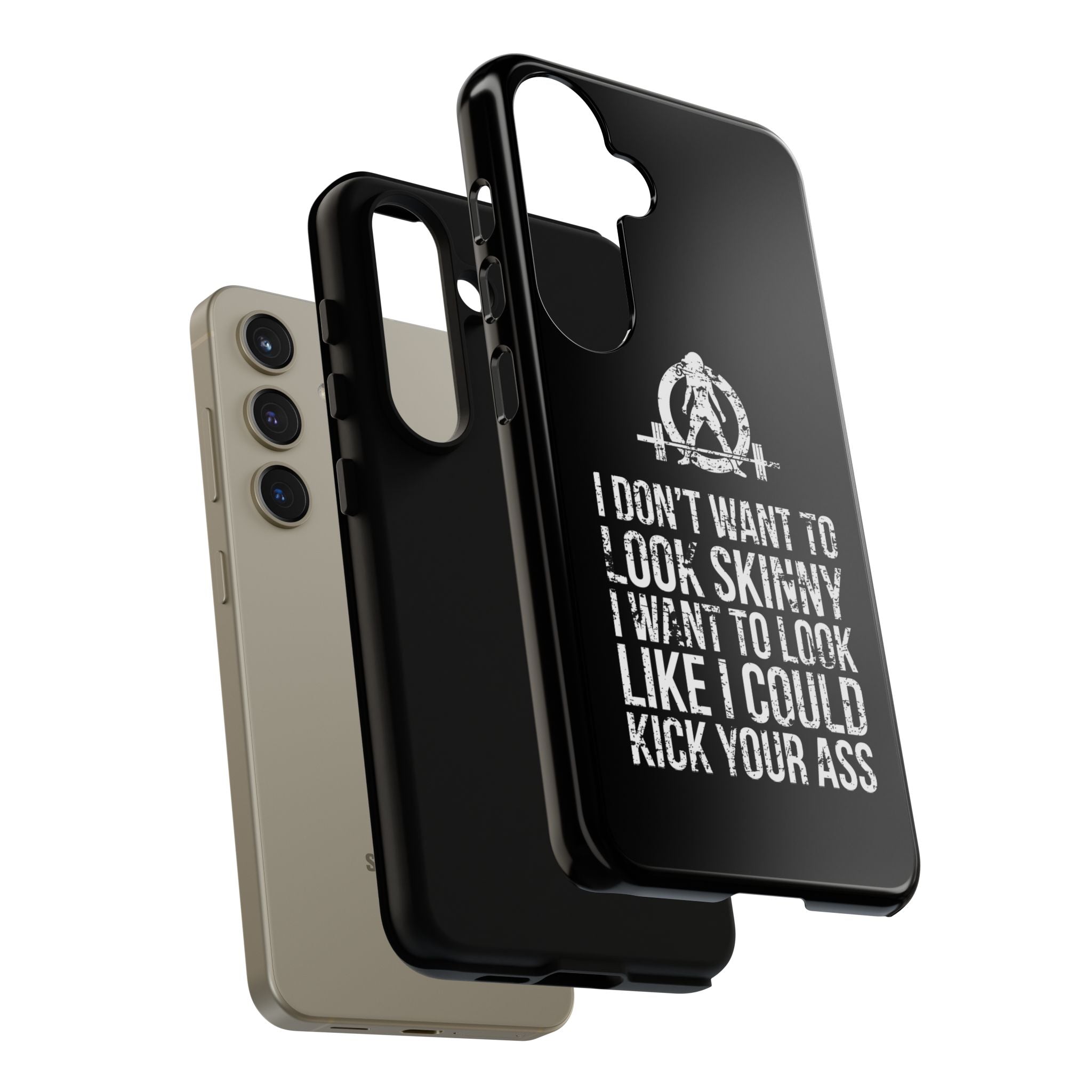 Tough Cases - I Don't Want To Look Skinny I Want To Look Like I Can Kick Your Ass - WWLW Logo