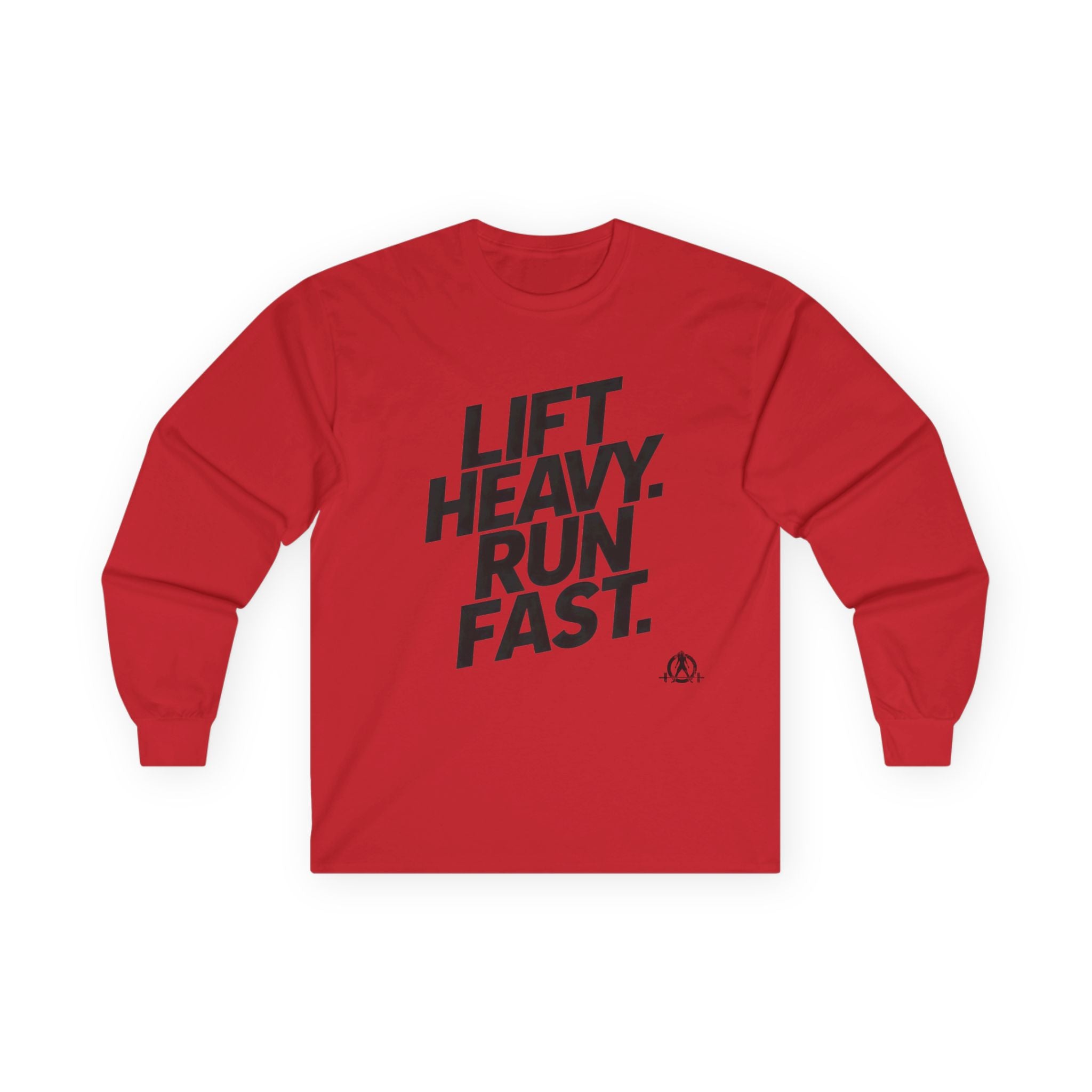 Lift Heavy Run Fast - Ultra Cotton Long Sleeve Tee - Black Logo Front