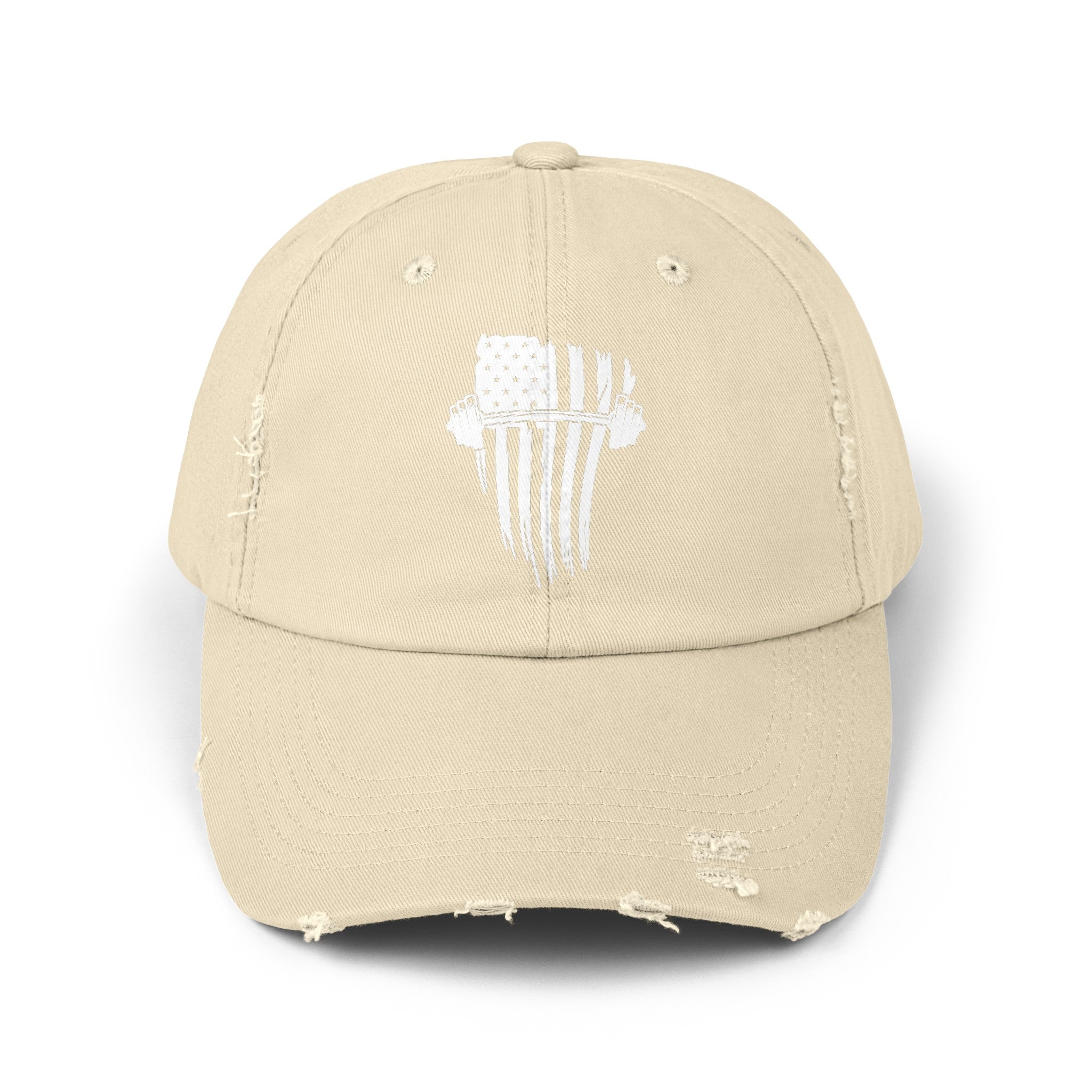 USA Barbell - Unisex Distressed Cap - Black Logo